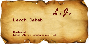 Lerch Jakab névjegykártya